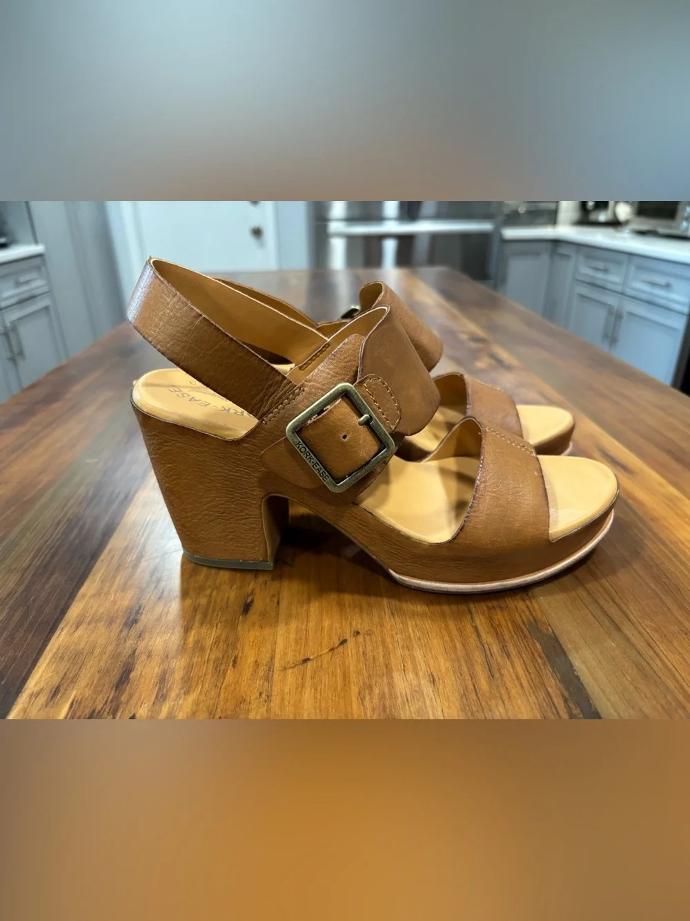 Kork-Ease San Carlos Brown Leather Platform Sandal 9